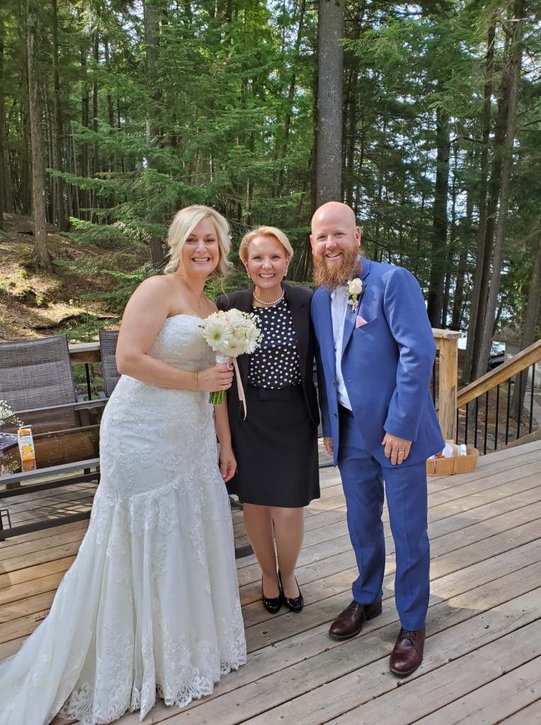 selfie-sarah-chad-wedding-2020-cottage-peterborough-apsley-covid-corona-postonement-kawartha-lakes-officiant-celebrant-northumberland-port-hope-cobourg-marriage